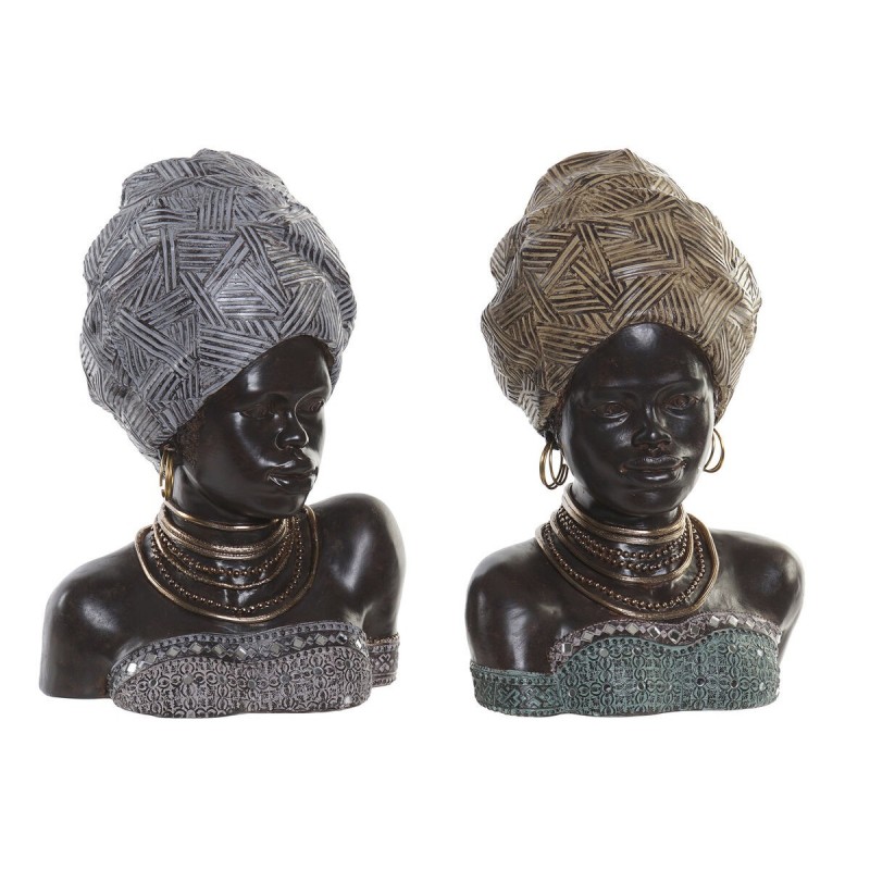 Figurine Décorative DKD Home Decor Résine Colonial Africaine (24 x 18 x 36 cm) (2 Unités) - Article pour la maison à prix de gros