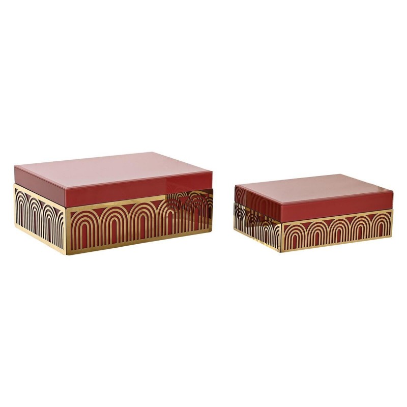 DKD Home Decor Metal Jewelry Box (2 Units) (25 x 18 x 10 cm) - Article for the home at wholesale prices