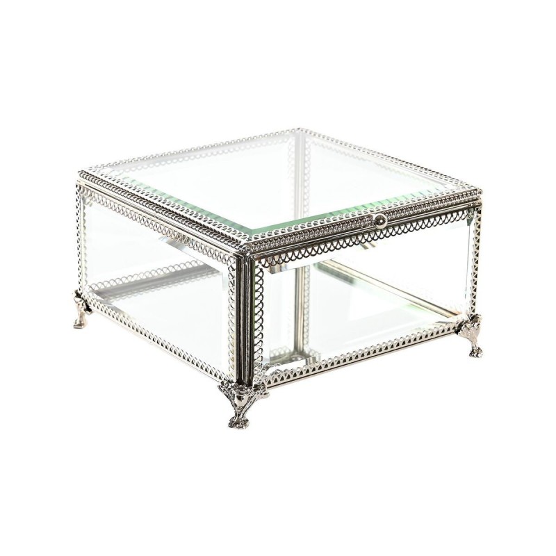 Jewelry box DKD Home Decor Glass Metal (16 x 16 x 10 cm) - Article for the home at wholesale prices