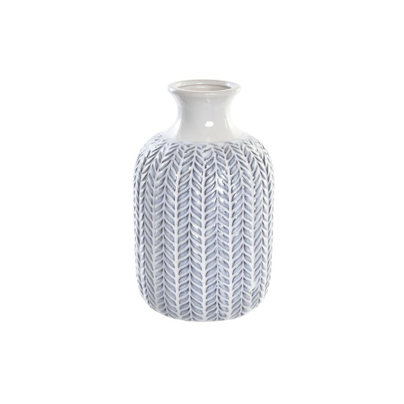 Vase DKD Home Decor Porcelaine Bleu Blanc méditerranéen (16 x 16 x 25 cm) - Article pour la maison à prix de gros