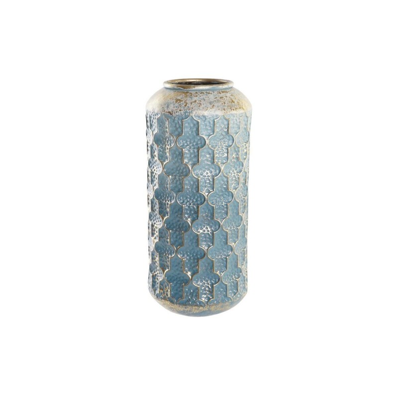 Vase DKD Home Decor Bleu Doré Métal Arabe (23 x 23 x 52 cm) - Article pour la maison à prix de gros