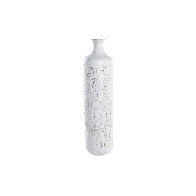Vase DKD Home Decor Doré Métal Blanc Oriental (17 x 17 x 66 cm) - Article pour la maison à prix grossiste