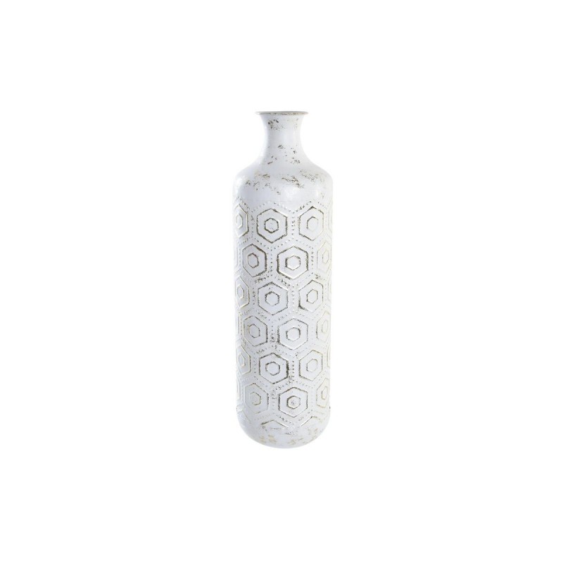 Vase DKD Home Decor Doré Métal Blanc Oriental (17 x 17 x 56 cm) - Article pour la maison à prix de gros