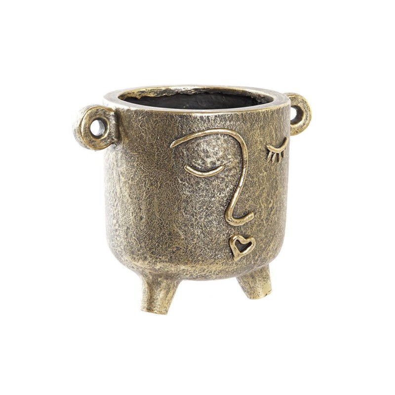 Vase DKD Home Decor Visage Doré Moderne (33 x 23 x 25,5 cm) - Article pour la maison à prix grossiste