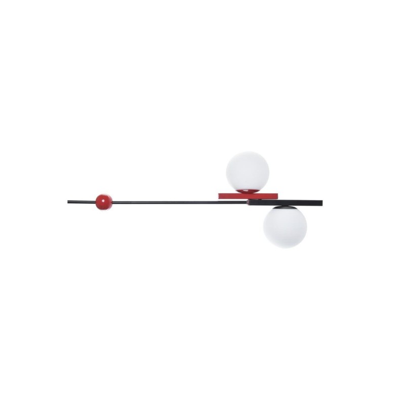 Suspension DKD Home Decor Rouge Noir Blanc 40W 220 V (44 x 44 x 120 cm) - Article pour la maison à prix de gros
