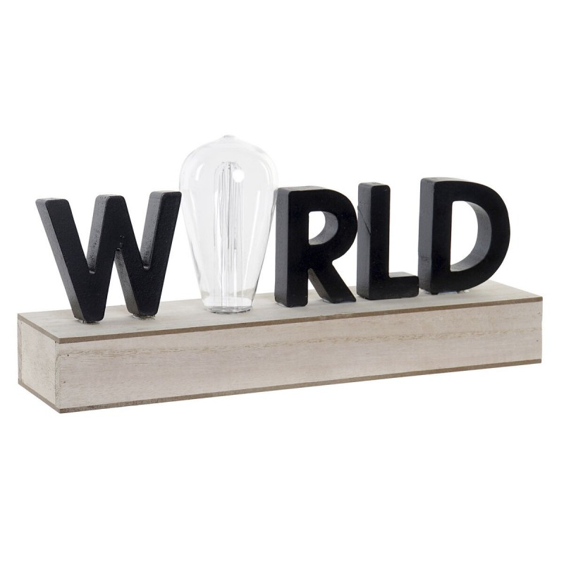Illuminated decoration DKD Home Decor World Black MDF LED (34 x 8 x 16 cm) - Article for the home at wholesale prices