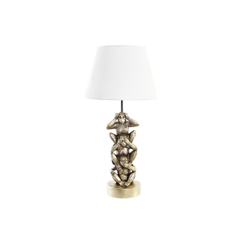 Lampe de bureau DKD Home Decor Doré Blanc Colonial 220 V 50 W Singe (30 x 30 x 61 cm) - Article pour la maison à prix grossiste
