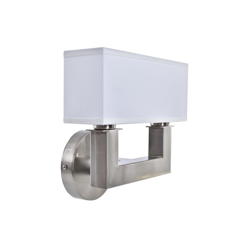 Wall lamp DKD Home Decor Silver Metal Polyester White 220 V 40 W (25 x 14 x 24 cm) - Article for the home at wholesale prices