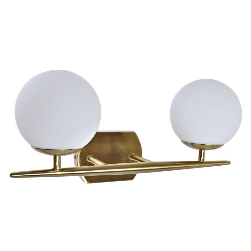 Wall lamp DKD Home Decor Verre Doré Métal Blanc 220 V 40 W (42 x 15 x 20 cm) - Article for the home at wholesale prices