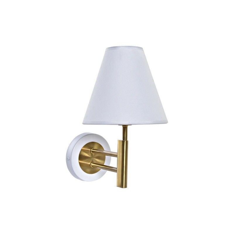 Wall lamp DKD Home Decor 25 Watts Doré Métal Polyester Blanc 220 V (19 x 25 x 30 cm) - Article for the home at wholesale prices