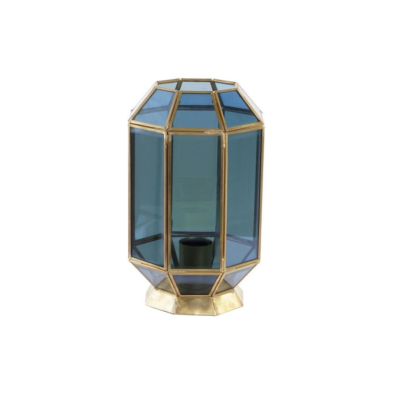 Desk Lamp DKD Home Decor Glass Blue Gold 220 V Brass 50 W Modern (18 x 19 x 29 cm) - Article for the home at wholesale prices