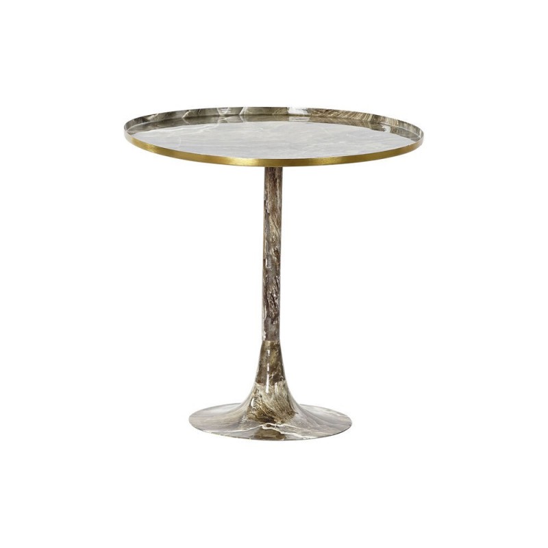Side table DKD Home Decor Marron Aluminium Marbre (51 x 51 x 51 cm) - Article for the home at wholesale prices