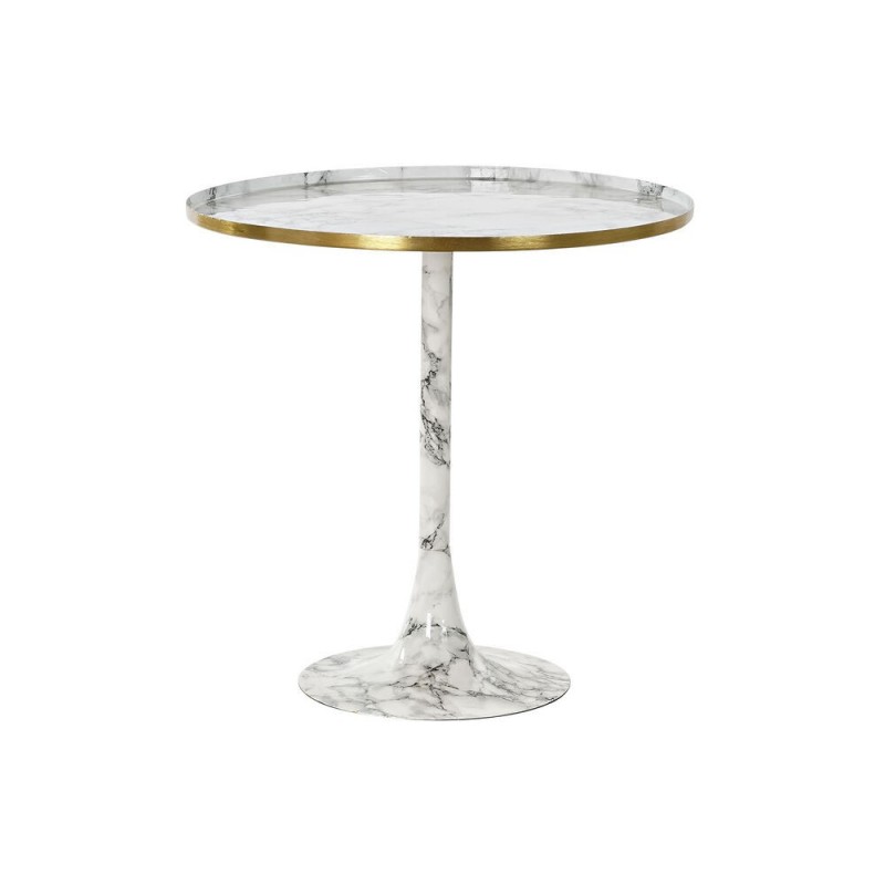 Side table DKD Home Decor Doré Aluminium Blanc Marbre (51 x 51 x 51 cm) - Article for the home at wholesale prices