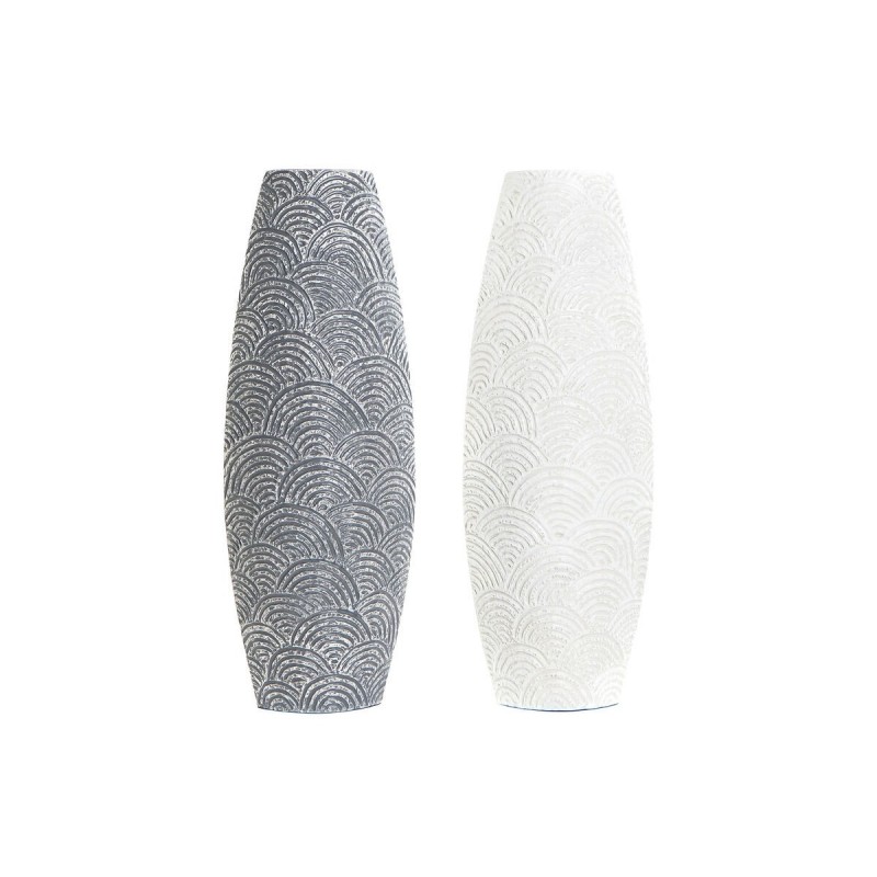 Vase DKD Home Decor Grey Beige Oriental Resin (21 x 8 x 58 cm) (2 Units) - Article for the home at wholesale prices