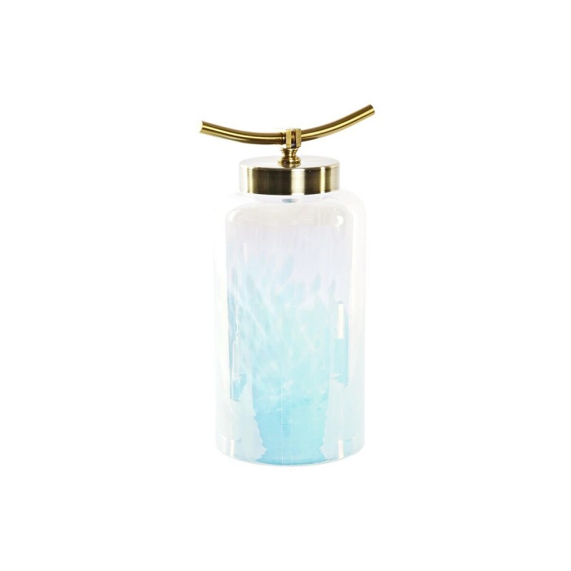 Vase DKD Home Decor Verre Bleu Doré Métal méditerranéen (19 x 15 x 33 cm) (Ø 14 cm) à prix de gros - Article pour la maison à prix grossiste