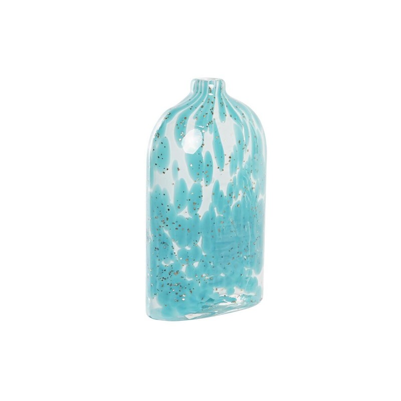 Vase DKD Home Decor Mediterranean Blue Glass (12 x 7.5 x 21.5 cm) - Article for the home at wholesale prices