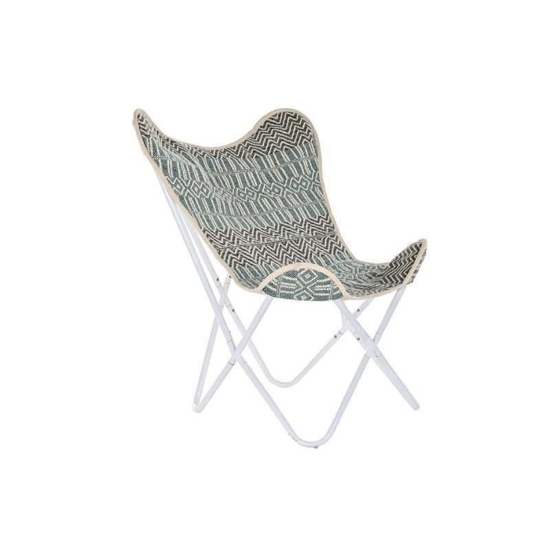 Chaise de jardin DKD Home Decor Bleu Coton Menthe Blanc Fer (74 x 65 x 90 cm) - Article pour la maison à prix de gros