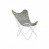 Chaise de jardin DKD Home Decor Bleu Coton Menthe Blanc Fer (74 x 65 x 90 cm) - Article pour la maison à prix de gros