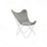 Garden chair DKD Home Decor Bleu Coton Menthe Blanc Fer (74 x 65 x 90 cm) - Article for the home at wholesale prices