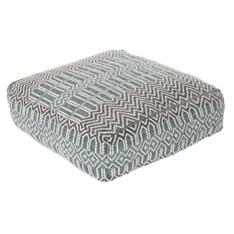 Coussin DKD Home Decor De Sol Rayures Bleu Polyester Coton Menthe Aluminium Blanc Vert (60 x 60 x 25 cm) - Article pour la maison à prix grossiste