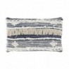 Cushion DKD Home Decor Stripes Black Polyester Cotton Aluminium White Indian (60 x 15 x 40 cm) - Article for the home at wholesale prices