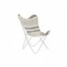 Chaise de jardin DKD Home Decor Gris Coton Blanc Fer (74 x 65 x 90 cm) - Article pour la maison à prix grossiste