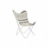 Chaise de jardin DKD Home Decor Gris Coton Blanc Fer (74 x 65 x 90 cm) - Article pour la maison à prix grossiste Chaise de jardin DKD Home Decor Gris Coton Blanc Fer (74 x 65 x 90 cm) - Article pour la maison à prix grossiste