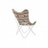 Chaise de jardin DKD Home Decor Orange Coton Blanc Fer (74 x 65 x 90 cm) - Article pour la maison à prix grossiste