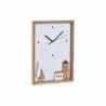 Wall Clock DKD Home Decor Wood White Houses (20 x 4 x 30 cm) - Article for the home at wholesale prices