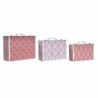 Set of decorative boxes DKD Home Decor Toile Bois (40 x 31 x 15 cm) - Article for the home at wholesale prices