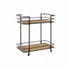 DKD Home Decor Natural Black Metal Rattan serving cart (68 x 37.5 x 70.5 cm) - Article for the home at wholesale prices