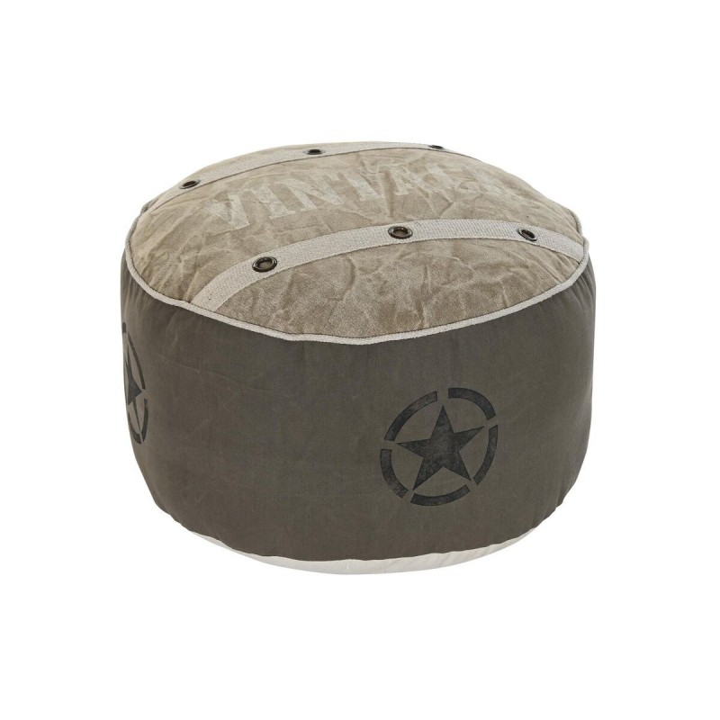 Coussin DKD Home Decor De Sol Beige Polyester Coton Cuir Vintage (50 x 50 x 34 cm) à prix grossiste - Article pour la maison à prix de gros
