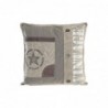 Cushion DKD Home Decor Grey Polyester Leather Aluminium Star White Vintage (45 x 15 x 45 cm) - Article for the home at wholesale prices