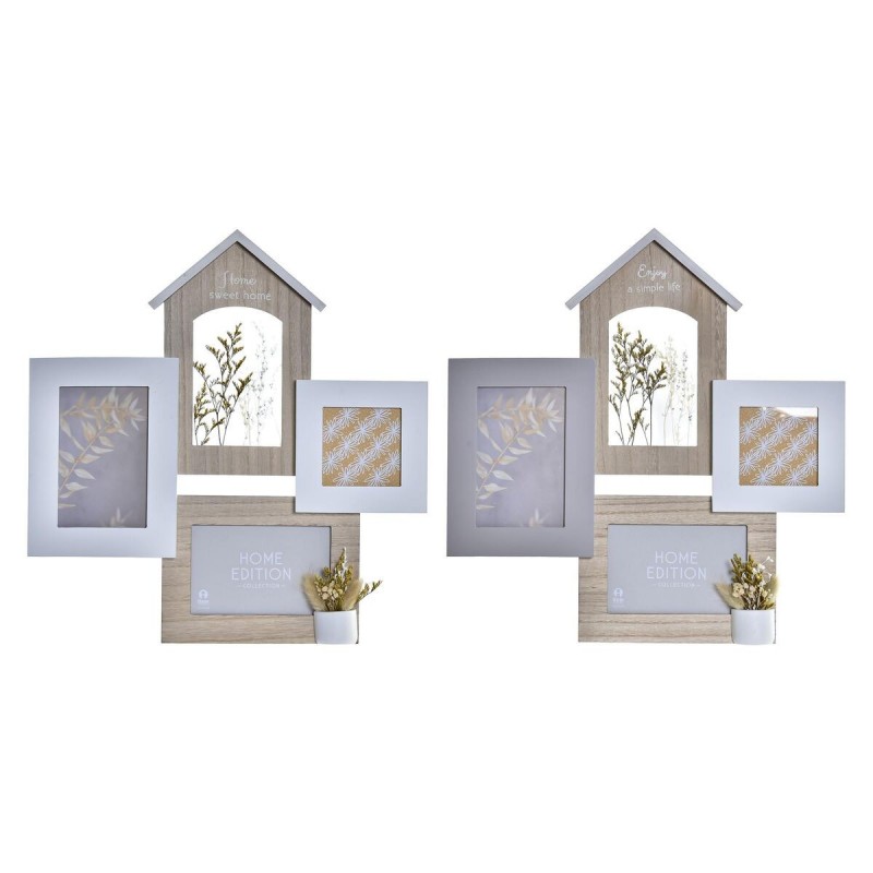 Photo frame DKD Home Decor Natural Wood Plant (39 x 3 x 41 cm) (2 Units) - Article for the home at wholesale prices