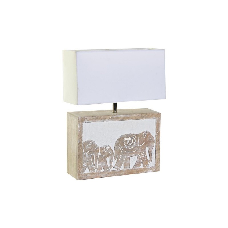 Lampe de bureau DKD Home Decor Marron Blanc 220 V 50 W Indien (33 x 12 x 41 cm) - Article pour la maison à prix grossiste