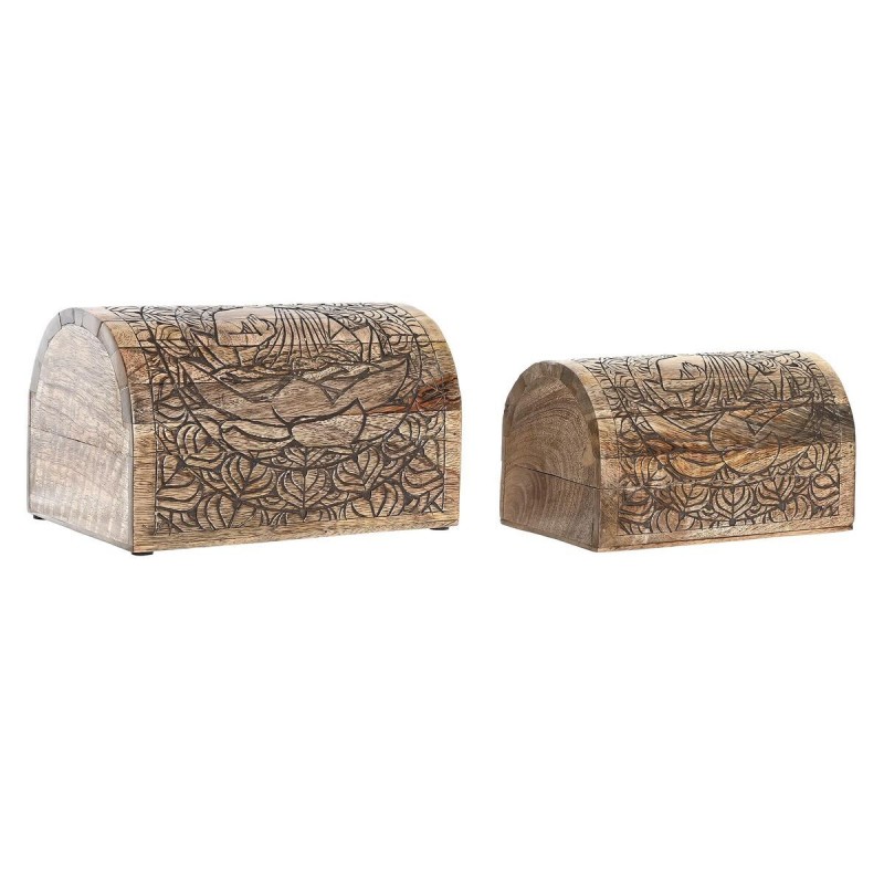 DKD Home Decor Brown jewelry box Mango wood (23 x 15 x 15 cm) - Article for the home at wholesale prices