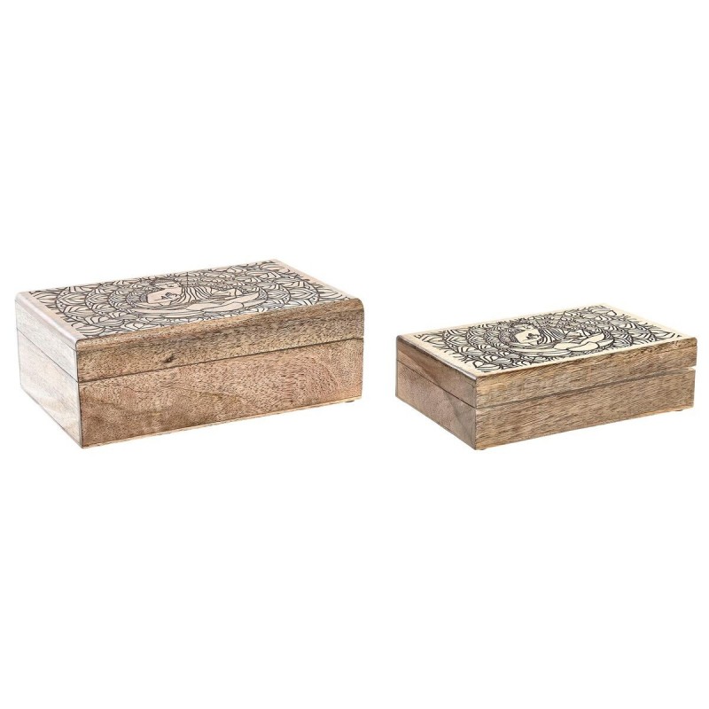 DKD Home Decor Brown jewelry box Mango wood (25 x 17 x 9 cm) - Article for the home at wholesale prices