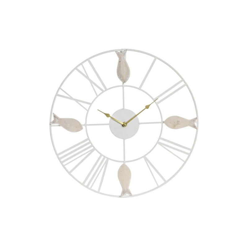Wall Clock DKD Home Decor Metal MDF White Spirals (39 x 3.5 x 39 cm) - Article for the home at wholesale prices
