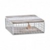 Boîte Décorative DKD Home Decor Métal Bois Blanc (16 x 16 x 6 cm) - Article pour la maison à prix de gros