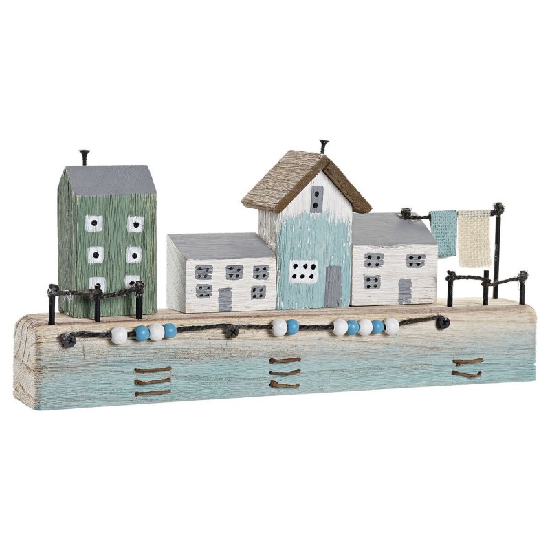Decorative Figure DKD Home Decor Blue MDF Port (38.5 x 5.8 x 17.2 cm) - Article for the home at wholesale prices