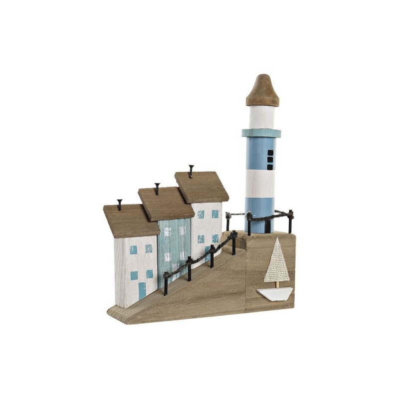 Decorative Figurine DKD Home Decor Natural Blue MDF Lighthouse (24 x 8 x 30 cm) - Article for the home at wholesale prices