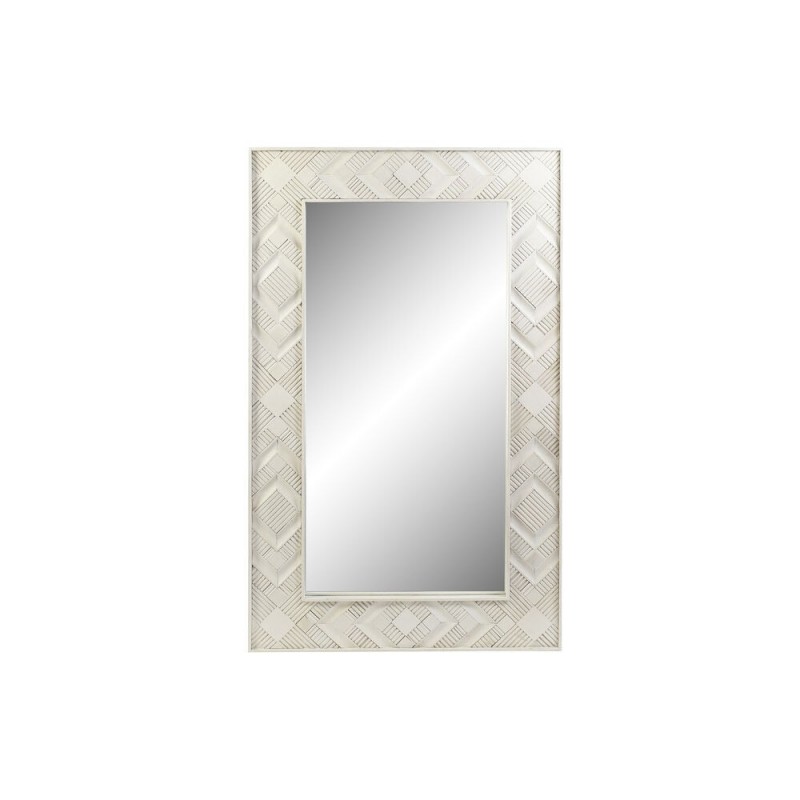 Wall mirror DKD Home Decor White Mango wood Losanges (154 x 4 x 92 cm) - Article for the home at wholesale prices