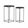 Set of 2 Tables DKD Home Decor Glass Black Metal (31 x 31 x 64 cm) (2 pcs) - Article for the home at wholesale prices