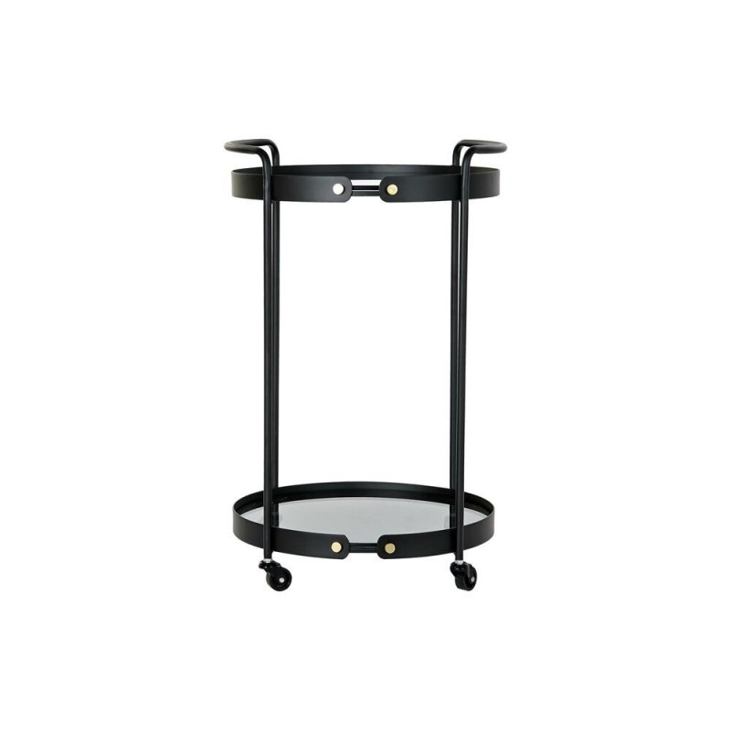 Side table DKD Home Decor Glass Black Metal (47 x 46 x 71 cm) - Article for the home at wholesale prices