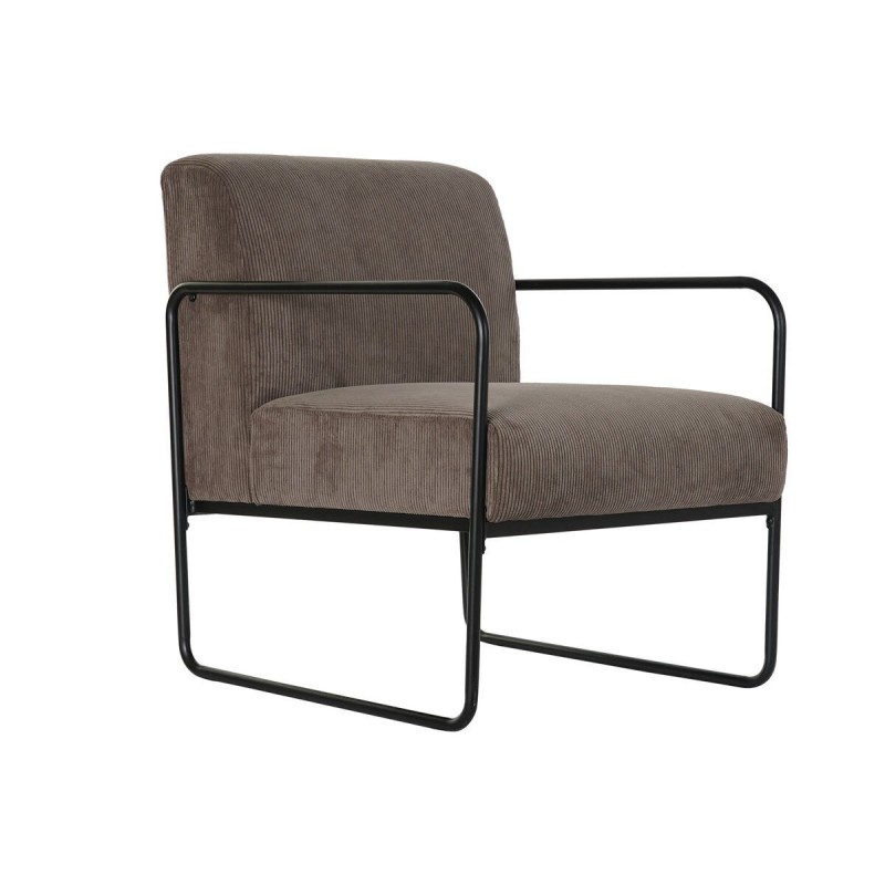 Armchair DKD Home Decor Black Brown Polyester Iron (64 x 74 x 79 cm) - Article for the home at wholesale prices
