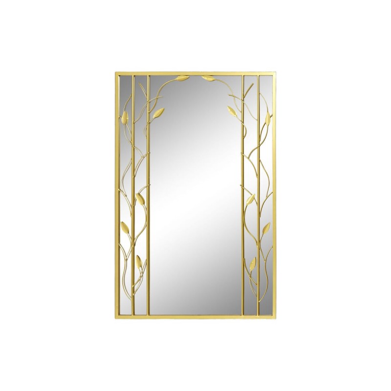 Wall mirror DKD Home Decor Gilded Metal Mirror Plant leaf (60 x 2 x 90 cm) - Article for the home at wholesale prices