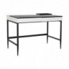 Desk DKD Home Decor Black Metal MDF White PU (110 x 55 x 76 cm) - Article for the home at wholesale prices