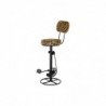 Stool DKD Home Decor Black Metal Brown Leather (42 x 48 x 116 cm) - Article for the home at wholesale prices