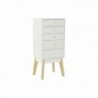 Drawer chest DKD Home Decor Naturel MDF White (40 x 30 x 90 cm) - Article for the home at wholesale prices