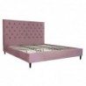 Bed DKD Home Decor Rose Métal Bois Polyester Aluminium (187 x 210 x 137 cm) - Article for the home at wholesale prices